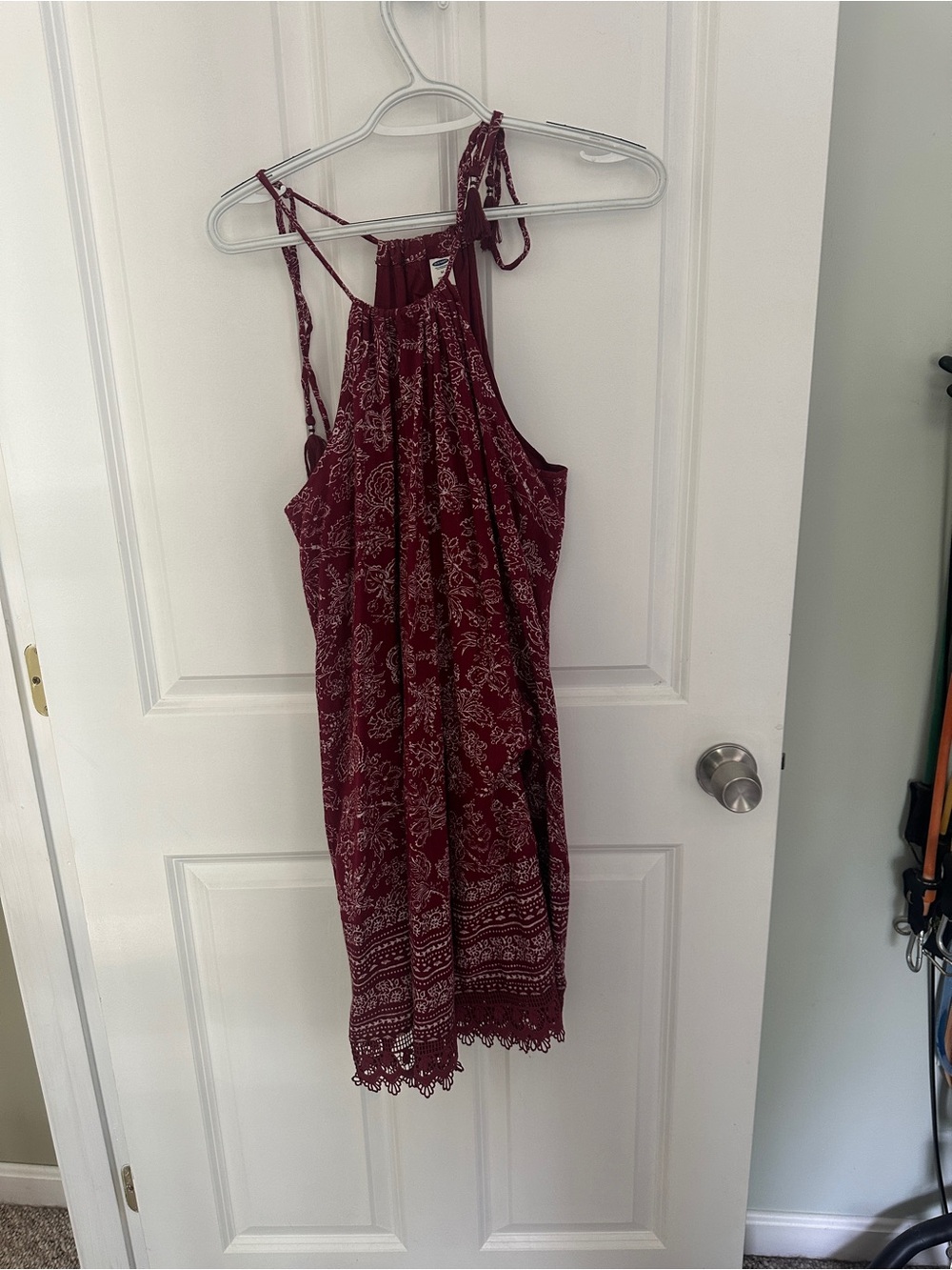 Old Navy Burgundy Paisley Mini Dress